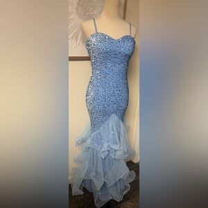 Elegant Blue Formal Maxi Dress